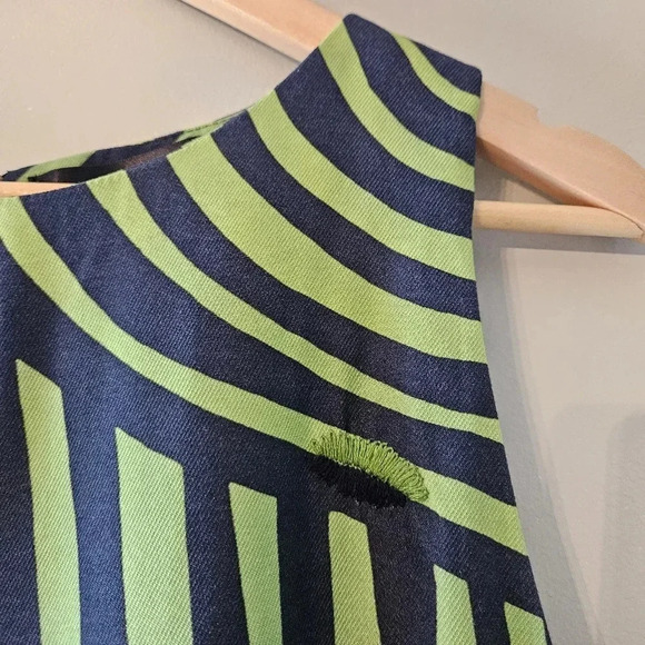DESIGUAL Women’s Sleeveless Sheath Artsy Graphic Green Striped Mini Dress Sz 46. - Picture 11 of 15